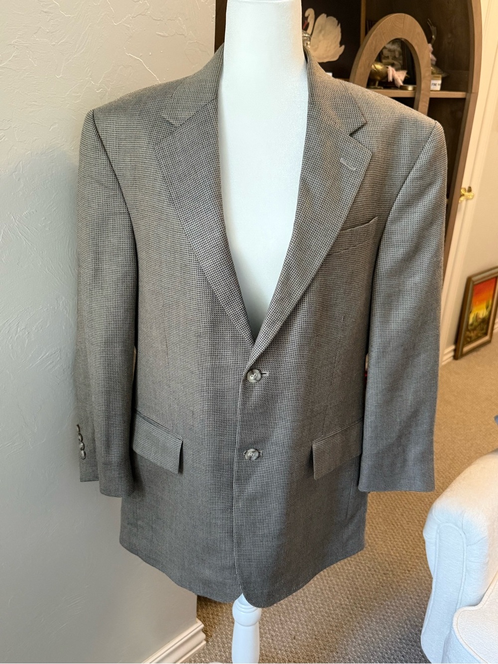 Vintage Oscar de la Renta Silk Wool Blazer 42R Dark Academia